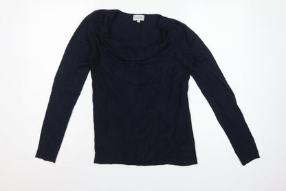 Jigsaw Women’s Blue Cowl Neck Fine Knit Jumper Size S Cashmere Silk