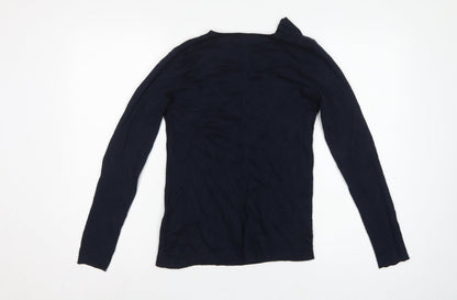 Jigsaw Women’s Blue Cowl Neck Fine Knit Jumper Size S Cashmere Silk