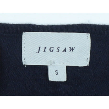 Jigsaw Women’s Blue Cowl Neck Fine Knit Jumper Size S Cashmere Silk