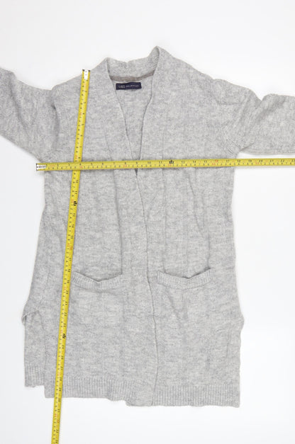 Marks and Spencer Women Grey S Open Cable-Knit Cardigan