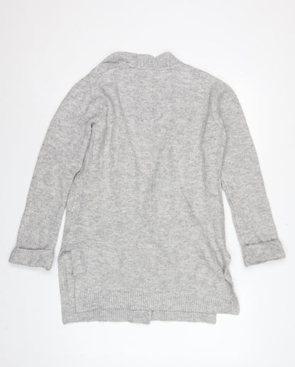 Marks and Spencer Women Grey S Open Cable-Knit Cardigan