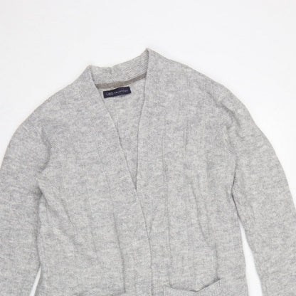 Marks and Spencer Women Grey S Open Cable-Knit Cardigan