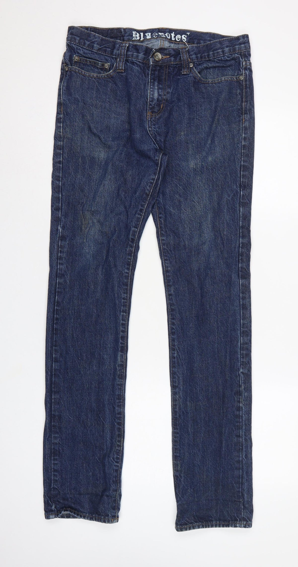 Bluenotes Men’s Blue W32 Straight Leg 100% Cotton Dark Wash Jeans