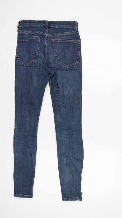 Topshop Moto Women’s Blue W28 L32 Skinny Stretch Jeans Ankle Zip