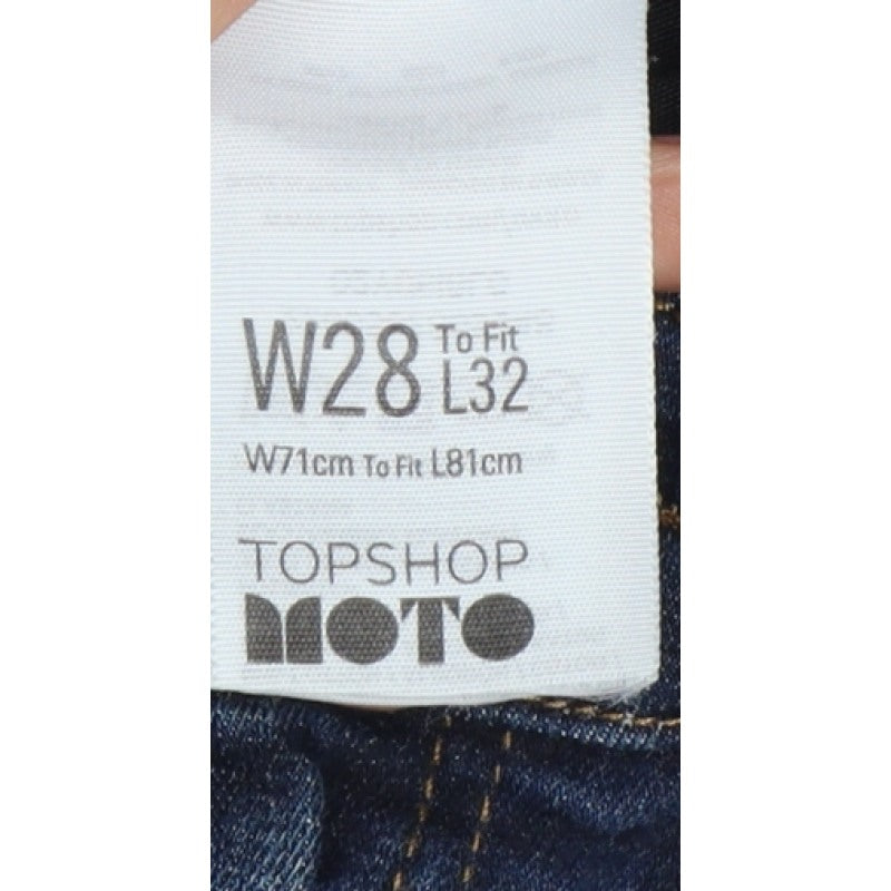 Topshop Moto Women’s Blue W28 L32 Skinny Stretch Jeans Ankle Zip