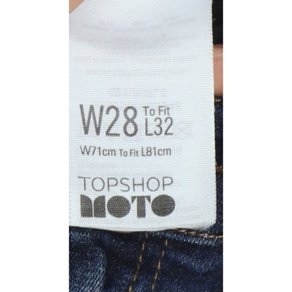 Topshop Moto Women’s Blue W28 L32 Skinny Stretch Jeans Ankle Zip