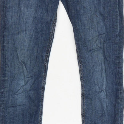 Topshop Moto Women’s Blue W28 L32 Skinny Stretch Jeans Ankle Zip
