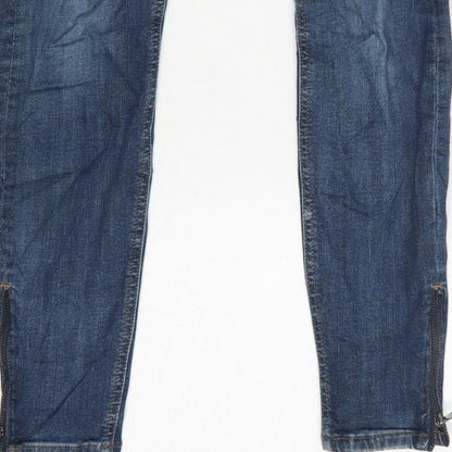 Topshop Moto Women’s Blue W28 L32 Skinny Stretch Jeans Ankle Zip