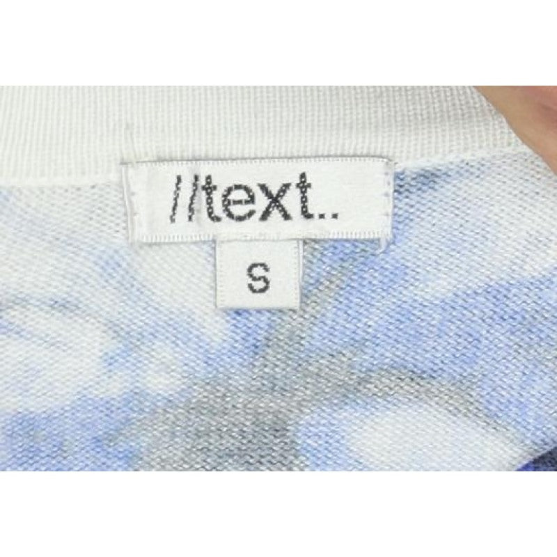 /itext. Women’s Blue Floral Knit Jumper Size S Round Neck Long Sleeve