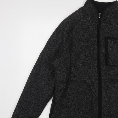 Marks and Spencer Men's Black Marl Fleece Jacket Small Full Zip