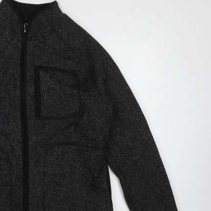 Marks and Spencer Men's Black Marl Fleece Jacket Small Full Zip