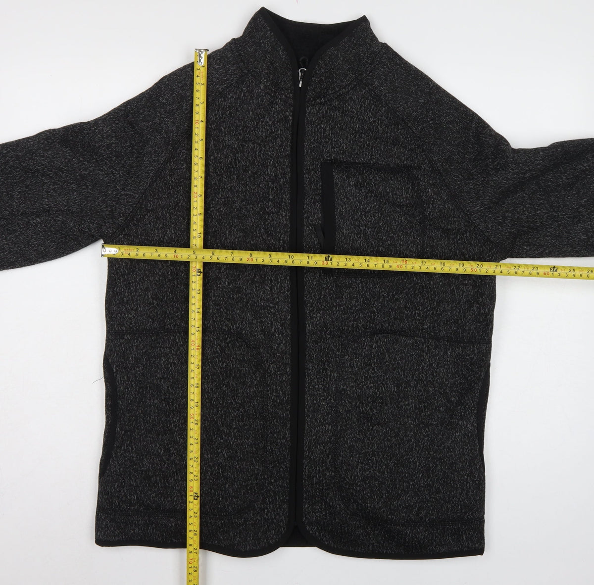 Marks and Spencer Men's Black Marl Fleece Jacket Small Full Zip