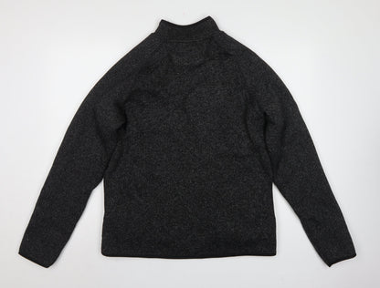 Marks and Spencer Men's Black Marl Fleece Jacket Small Full Zip