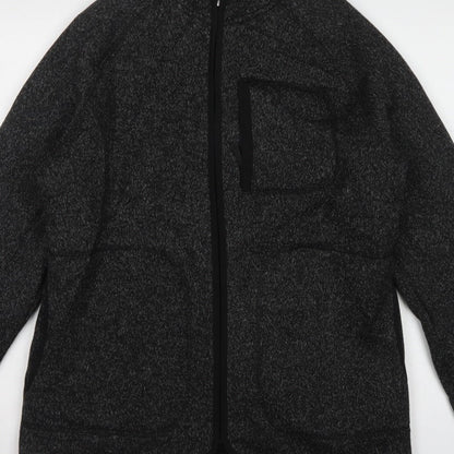 Marks and Spencer Men's Black Marl Fleece Jacket Small Full Zip