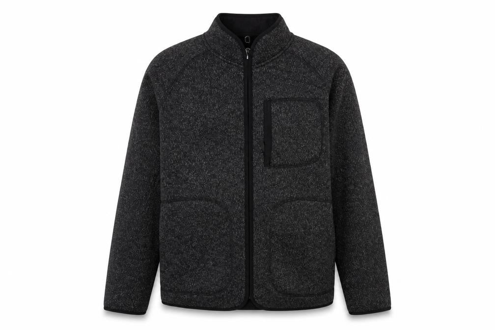 Marks and Spencer Men's Black Marl Fleece Jacket Small Full Zip