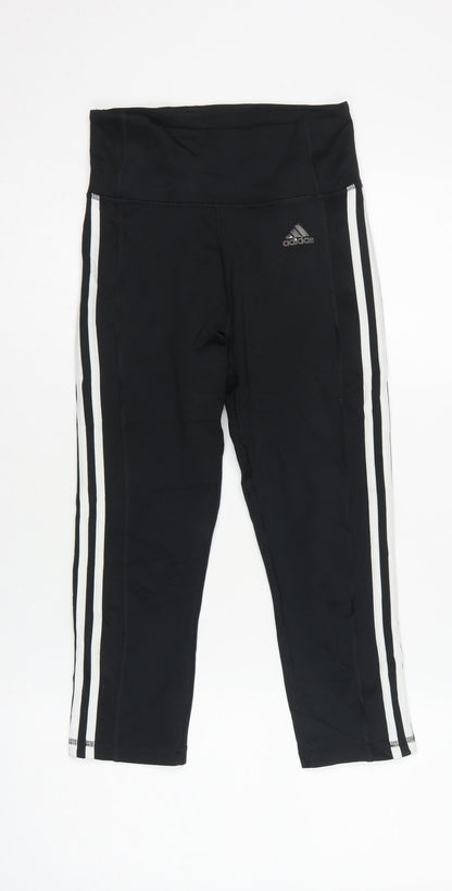 Adidas Women Black XS AEROREADY Side Stripe Skinny Leggings
