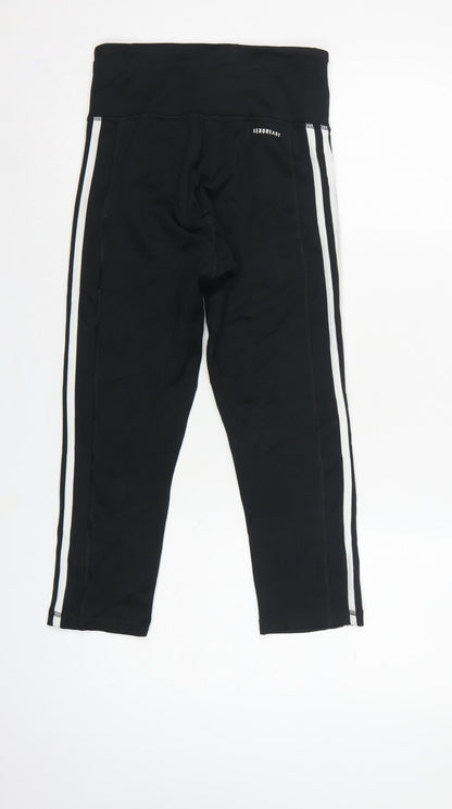 Adidas Women Black XS AEROREADY Side Stripe Skinny Leggings