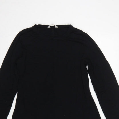 Marks and Spencer Women Black UK 12 Fit & Flare Midi Knit Dress