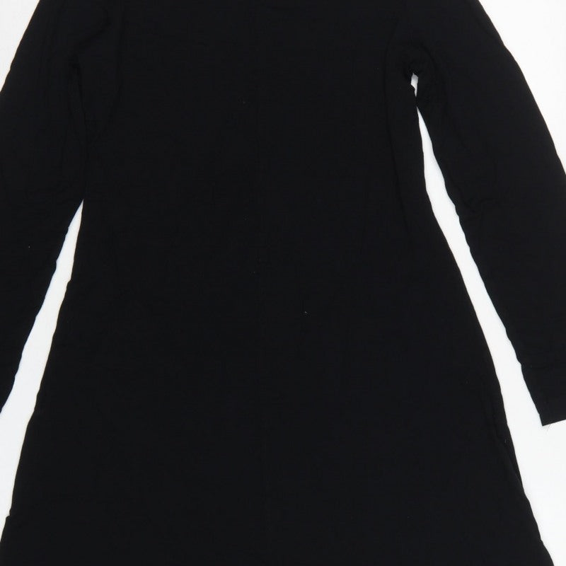 Marks and Spencer Women Black UK 12 Fit & Flare Midi Knit Dress