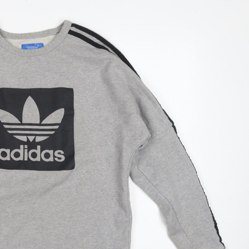 Adidas Men’s Grey XS Pullover Sweatshirt Trefoil Logo 3 Stripe
