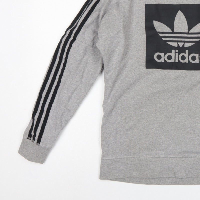 Adidas Men’s Grey XS Pullover Sweatshirt Trefoil Logo 3 Stripe
