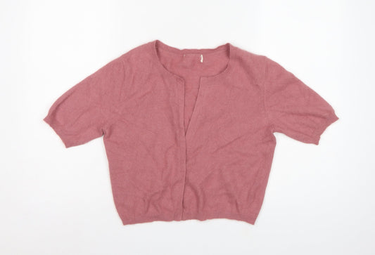 Next Women’s Pink Angora Blend Short Sleeve Open Cardigan UK 10
