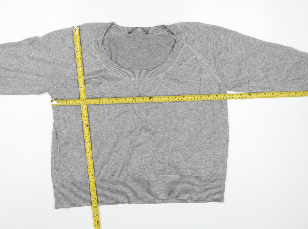 Windsmor Women Grey XL Scoop Neck Studded Cuff Knit Jumper