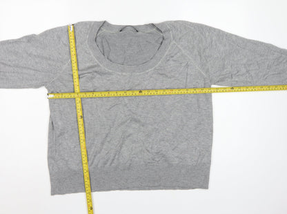 Windsmor Women Grey XL Scoop Neck Studded Cuff Knit Jumper