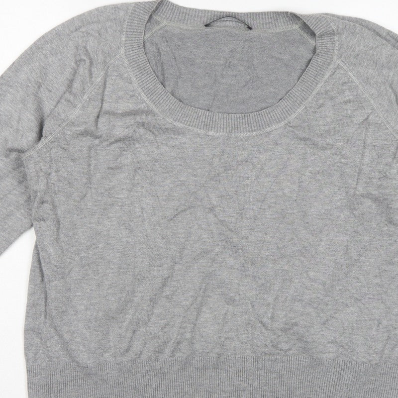 Windsmor Women Grey XL Scoop Neck Studded Cuff Knit Jumper