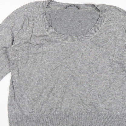 Windsmor Women Grey XL Scoop Neck Studded Cuff Knit Jumper