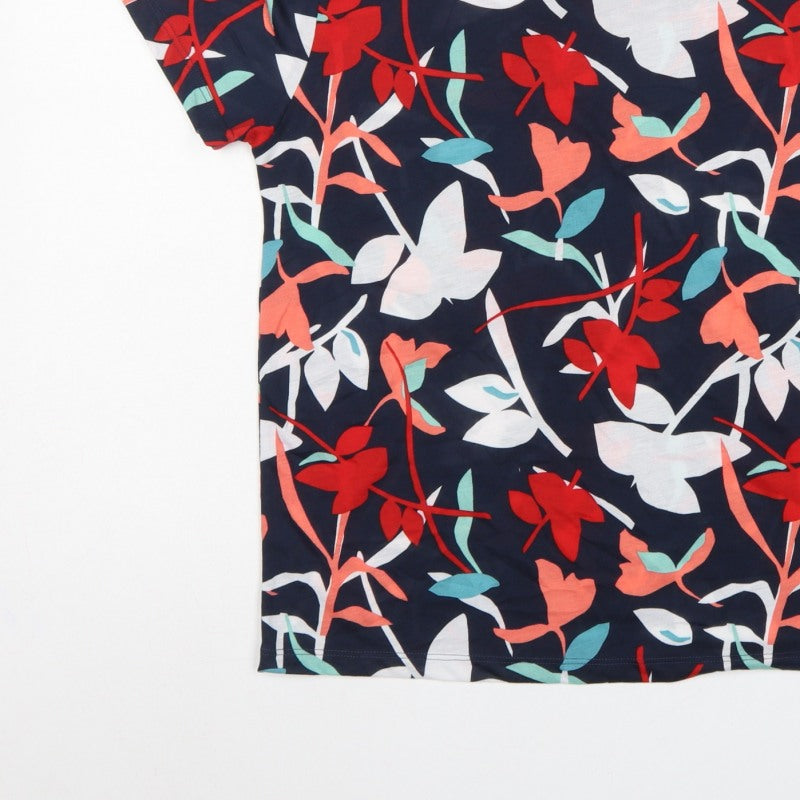 Marks and Spencer Women Multicoloured UK 8 Floral Jersey T-Shirt