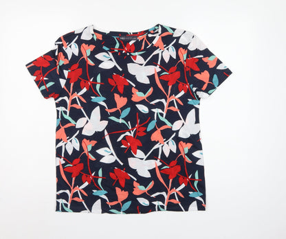Marks and Spencer Women Multicoloured UK 8 Floral Jersey T-Shirt