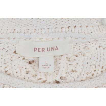 M&S Per Una Women Ivory L Open Knit Cotton Pullover Jumper