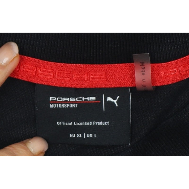 Puma Porsche Motorsport Men's Black L Logo Racing Polo Shirt