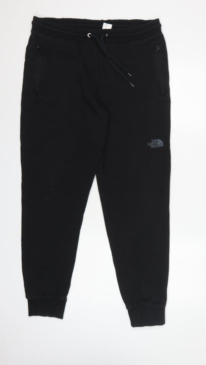 The North Face Men’s Black L Jogger Sweatpants Logo Zip Pockets