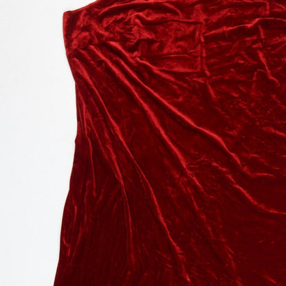 Essence Women Red Velvet UK 24 Sleeveless V-Neck Bodycon Party Dress