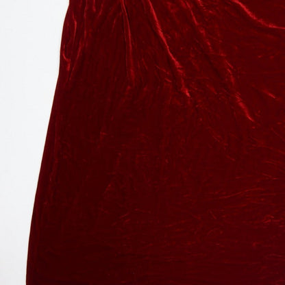 Essence Women Red Velvet UK 24 Sleeveless V-Neck Bodycon Party Dress