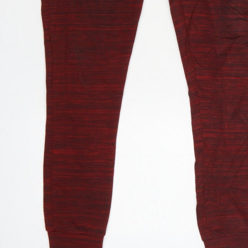 11° Men’s Red Marl Jogger Sweatpants Size S Elastic Waist Cuffed