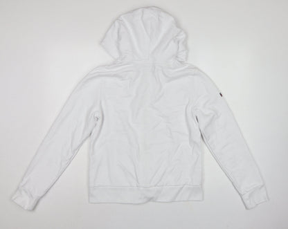Superdry Women White UK 12 Full Zip Logo Hooded Hoodie