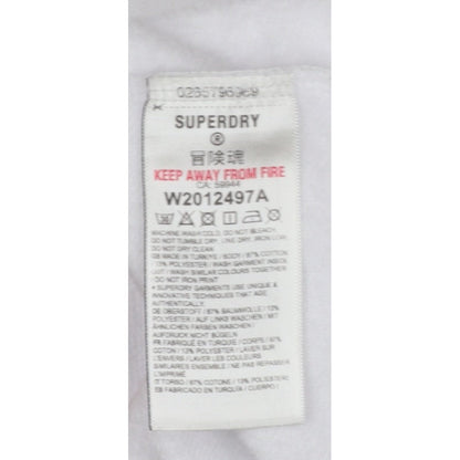 Superdry Women White UK 12 Full Zip Logo Hooded Hoodie