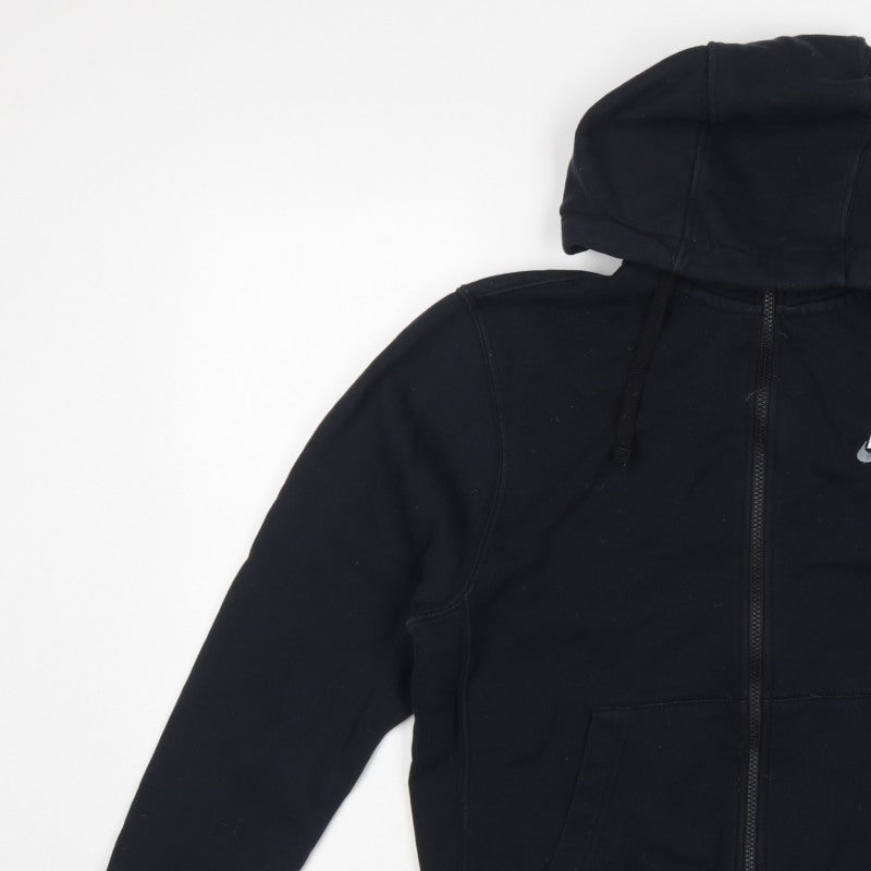 Nike Men's Black M Full Zip Hooded Fleece Sweatshirt Logo