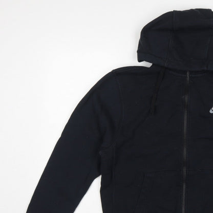 Nike Men's Black M Full Zip Hooded Fleece Sweatshirt Logo