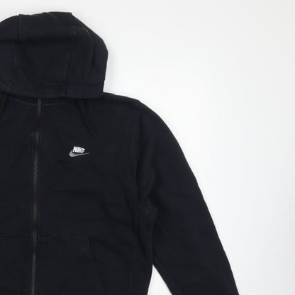 Nike Men's Black M Full Zip Hooded Fleece Sweatshirt Logo