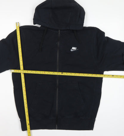 Nike Men's Black M Full Zip Hooded Fleece Sweatshirt Logo