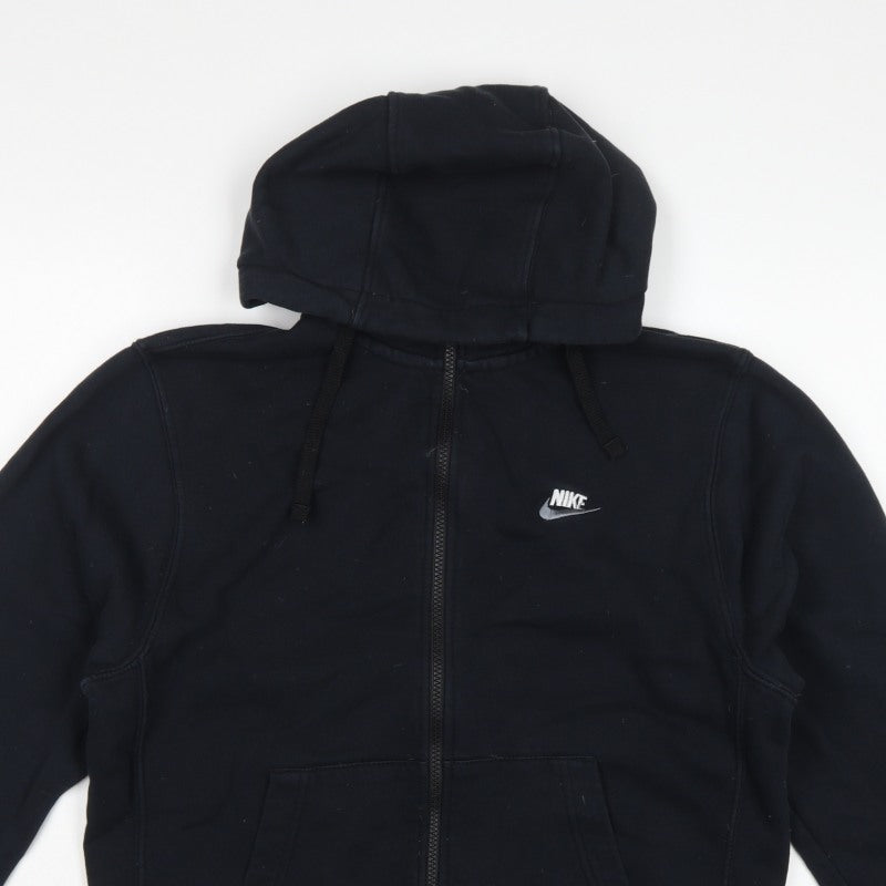 Nike Men's Black M Full Zip Hooded Fleece Sweatshirt Logo