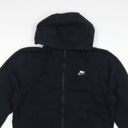 Nike Men's Black M Full Zip Hooded Fleece Sweatshirt Logo