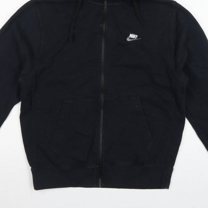 Nike Men's Black M Full Zip Hooded Fleece Sweatshirt Logo