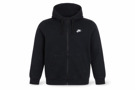 Nike Men's Black M Full Zip Hooded Fleece Sweatshirt Logo