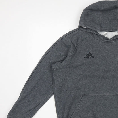 adidas Men’s Grey M Pullover Hoodie Logo Fleece Sports