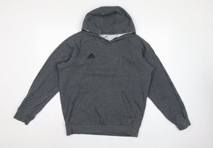 adidas Men’s Grey M Pullover Hoodie Logo Fleece Sports